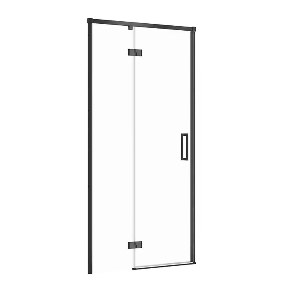 Usa de nisa batanta Cersanit Larga 100 cm sticla 6 mm negru stanga