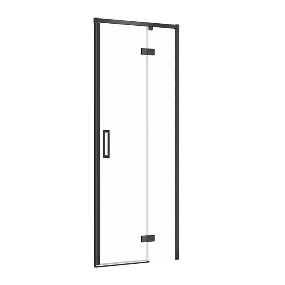 Usa de nisa batanta Cersanit Larga 80 cm sticla 6 mm negru dreapta