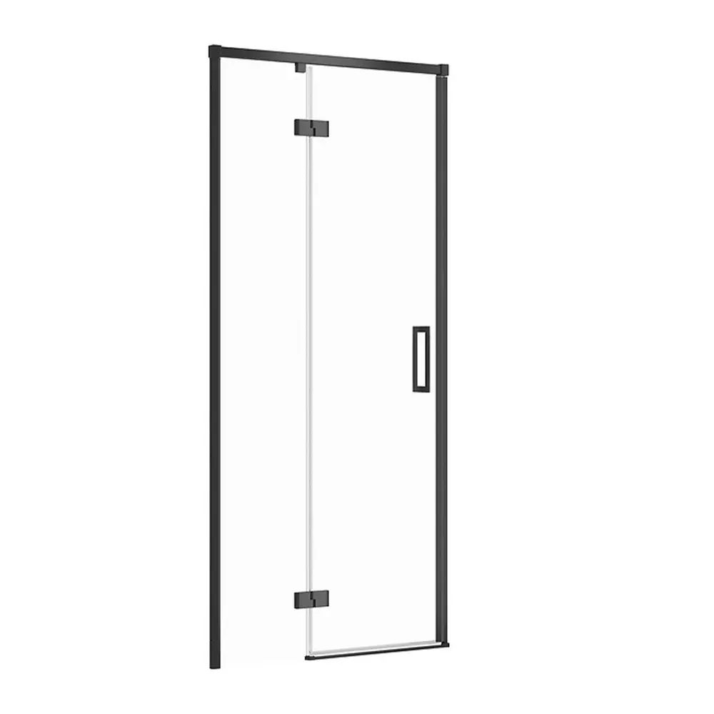 Usa de nisa batanta Cersanit Larga 90 cm sticla 6 mm negru stanga