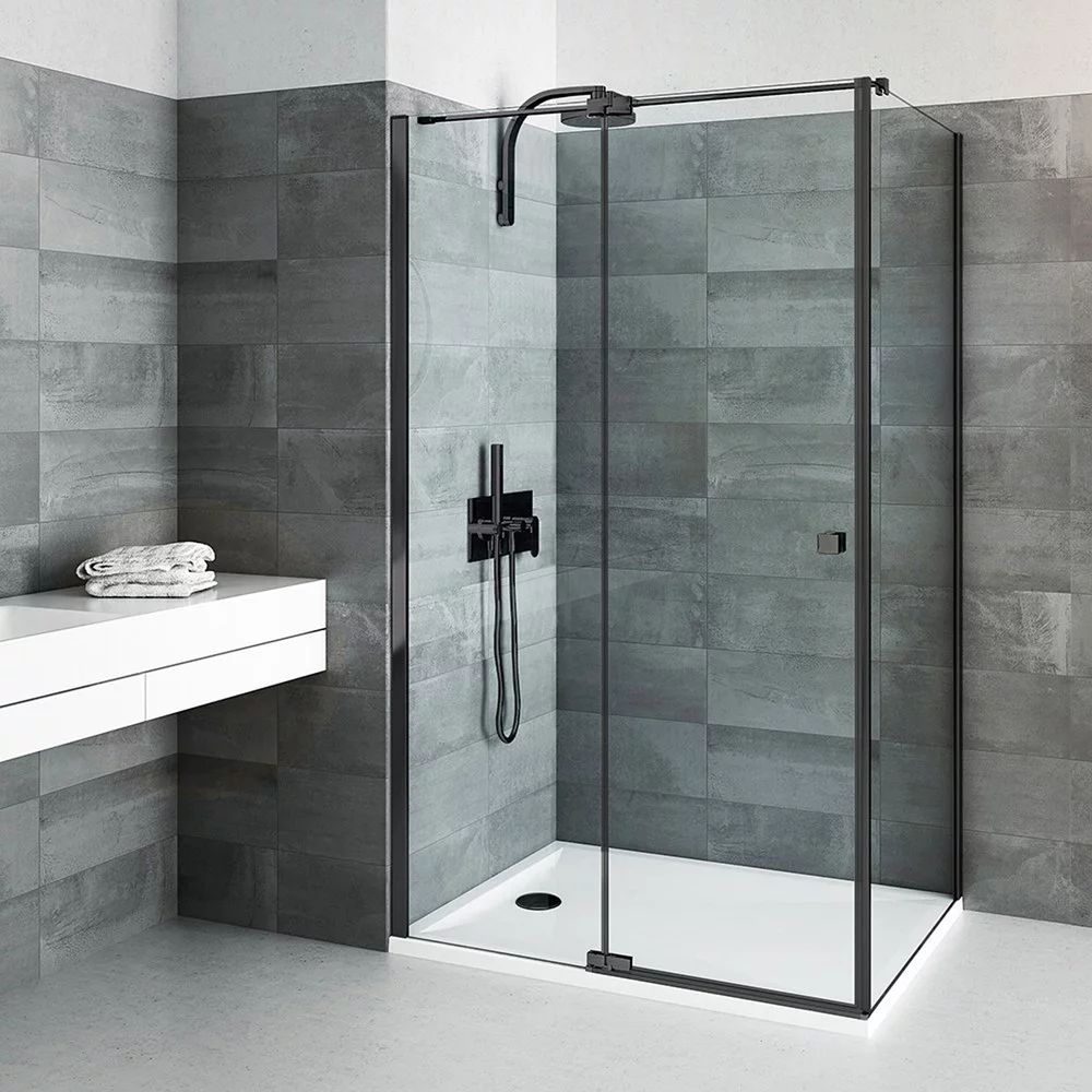 Usa de nisa batanta Roth Elegant Neo Line 80 cm sticla 8 mm negru