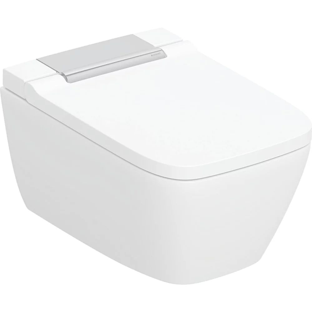 Vas wc suspendat cu capac softclose si functie bideu Geberit AquaClean Sela Square crom