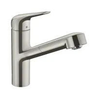Baterie bucatarie cu dus extractibil crom periat Hansgrohe Focus M42 150 cu 1 jet
