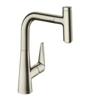 Baterie bucatarie cu dus extractibil crom periat Hansgrohe Talis M51 220 cu 1 jet