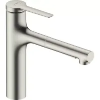 Baterie bucatarie cu dus extractibil crom periat Hansgrohe Zesis M33 160 sBox cu 2 jeturi