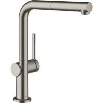 Baterie bucatarie cu dus extractibil Hansgrohe Talis M54 270 cu 1 jet finisaj negru-crom periat fara sBox