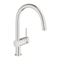 Baterie bucatarie cu dus extractibil Grohe Minta crom periat Supersteel monocomanda