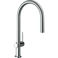 Baterie bucatarie cu dus extractibil Hansgrohe Talis M54 210 cu 1 jet finisaj otel inoxidabil fara sBox