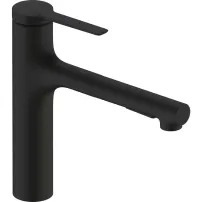 Baterie bucatarie cu dus extractibil negru mat Hansgrohe Zesis M33 160 cu 2 jeturi