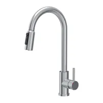 Baterie bucatarie cu dus extractibil Quadron Pop Cindy finisaj inox periat