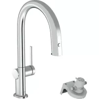 Baterie bucatarie cu dus extractibil si filtru de apa Hansgrohe Aqittura M91 210 cu 1 jet