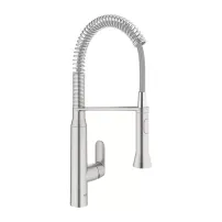 Baterie bucatarie cu pipa flexibila Grohe K7 crom periat Supersteel