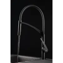 Baterie bucatarie cu pipa flexibila Rubineta Ultima finisaj negru mat