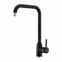 Baterie bucatarie monocomanda Inter Ceramic finisaj negru-granit mat