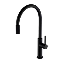 Baterie bucatarie negru mat Omnires Switch cu 3 cai, pentru apa filtrata