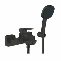 Baterie cada-dus Grohe Cubeo finisaj negru mat cu set de dus si para cu 2 functii