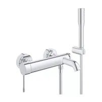 Baterie cada - dus Grohe Essence monocomanda crom lucios cu set de dus
