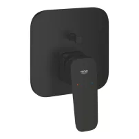 Baterie cada-dus incastrata Grohe Cubeo negru mat fara corp ingropat