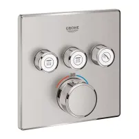 Baterie dus incastrata Grohe Grohtherm SmartControl 3 iesiri crom periat Supersteel fara corp ingropat