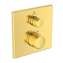 Baterie dus incastrata Ideal Standard Ceratherm Navigo patrata auriu periat fara corp ingropat
