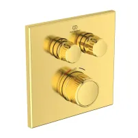 Baterie dus incastrata Ideal Standard Ceratherm Navigo patrata fara corp ingropat auriu periat