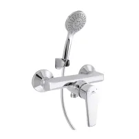 Baterie dus Rubineta Deli monocomanda finisaj crom lucios cu set de dus para cu 5 functii