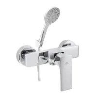 Baterie dus Rubineta Modena monocomanda crom lucios cu set de dus para 5 functii
