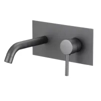 Baterie lavoar incastrata Inter Ceramic Rihanna monocomanda gri mat Gun Gray cu corp ingropat