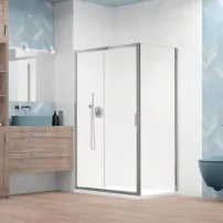 Cabina de dus dreptunghiulara cu usa glisanta Radaway Alienta 100x80 cm crom-transparent