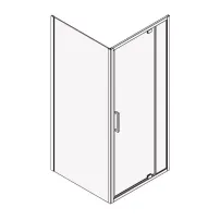 Cabina de dus dreptunghiulara Fluminia Anda cu usa pivotanta 100x80 cm crom