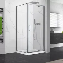 Cabina de dus dreptunghiulara Fluminia Anda cu usa pivotanta 100x80 cm crom