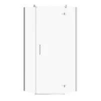 Cabina de dus pentagonala Cersanit Jota cu usa batanta dreapta 90x90 crom