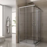Cabina de dus patrata cu usi glisante SanSwiss Salia SAE2 80x80 sticla securizata 6mm