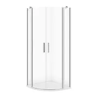 Cabina de dus semirotunda Cersanit Moduo cu 2 usi pivotante 90x90 crom