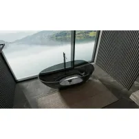 Cada freestanding din rasina transparenta Rune Mond fumuriu 170x87 cm
