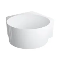 Cada pe colt asimetrica Omnires Ovo M+ compozit alb lucios 120x120 cm