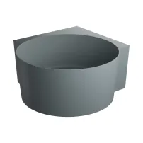 Cada pe colt asimetrica Omnires Ovo M+ compozit gri mat cenusa 120x120 cm