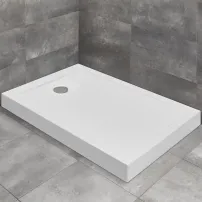 Cadita dus dreptunghiulara Radaway Doros F Compact 120x90 cm acril alb