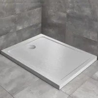 Cadita dus dreptunghiulara Radaway Doros F Stone 90x70 cm acril alb