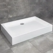 Cadita dus dreptunghiulara Radaway Laros D Compact 120x90 cm acril alb