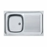 Chiuveta bucatarie inox Franke Simplex 80x50 cm cu 1 cuva cu picurator dreapta finisaj texturat