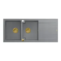 Chiuveta compozit incastrata Quadron Evan 121 gri - auriu 116x50 cm