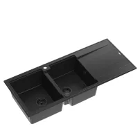 Chiuveta compozit incastrata Quadron Evan 121 negru 116x50 cm