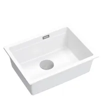 Chiuveta compozit sub blat Quadron Logan 100 alb - inox 59.5x45.1 cm