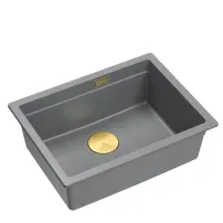Chiuveta compozit sub blat Quadron Logan 100 gri - auriu 59.5x45.1 cm