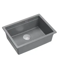 Chiuveta compozit sub blat Quadron Logan 100 gri - inox 59.5x45.1 cm