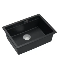 Chiuveta compozit sub blat Quadron Logan 100 negru - inox 59.5x45.1 cm