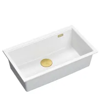 Chiuveta compozit sub blat Quadron Logan 110 alb - auriu 76x44 cm