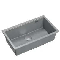 Chiuveta compozit sub blat Quadron Logan 110 gri - inox 76x44 cm
