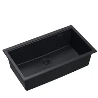 Chiuveta compozit sub blat Quadron Logan 110 negru 76x44 cm