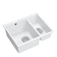 Chiuveta compozit sub blat Quadron Logan 150 alb - inox 56x46 cm